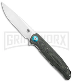Bestech Knives Ascot Beige/CF Liner Lock Knife - Satin Plain