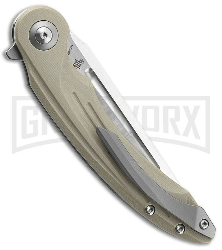Bestech Knives Irida Beige G-10 Folding Knife - Satin Plain - Image 2