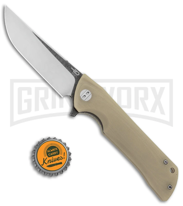 Bestech Knives Paladin Tan Liner Lock Knife - Two Tone Plain - Image 4