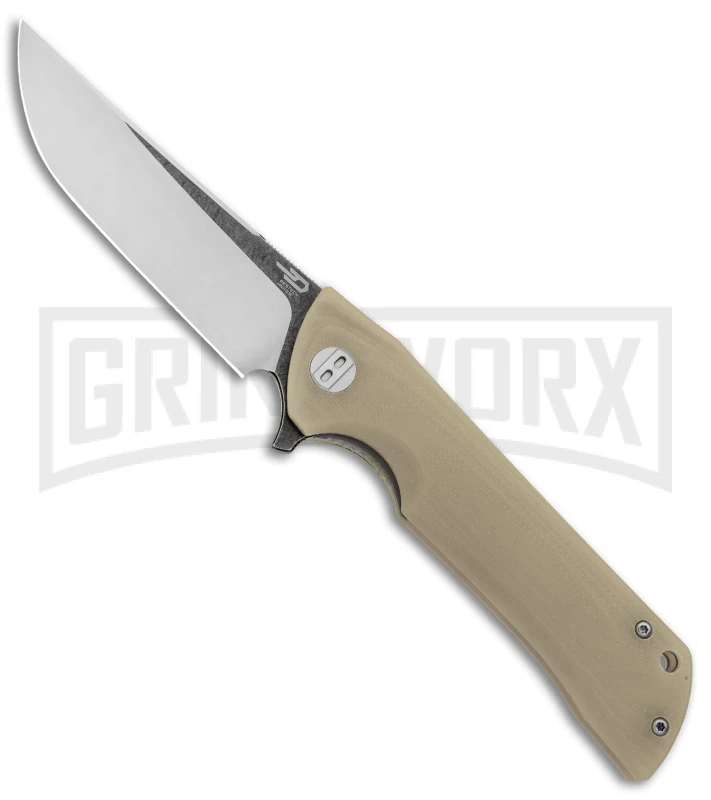 Bestech Knives Paladin Tan Liner Lock Knife - Two Tone Plain