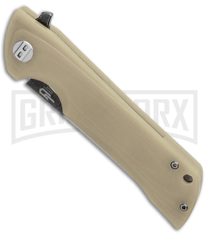 Bestech Knives Paladin Tan Liner Lock Knife - Two Tone Plain - Image 2