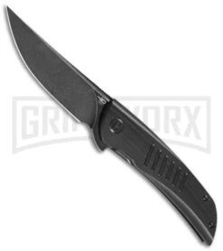 Bestech Knives Swift Black Micarta Flipper Folding Knife - Black SW D2 Plain