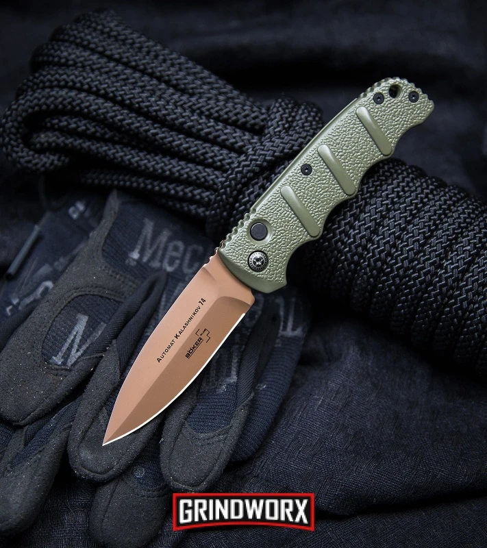 Boker Kalashnikov Desert Warrior Dagger Automatic Knife - Copper Plain - Image 5