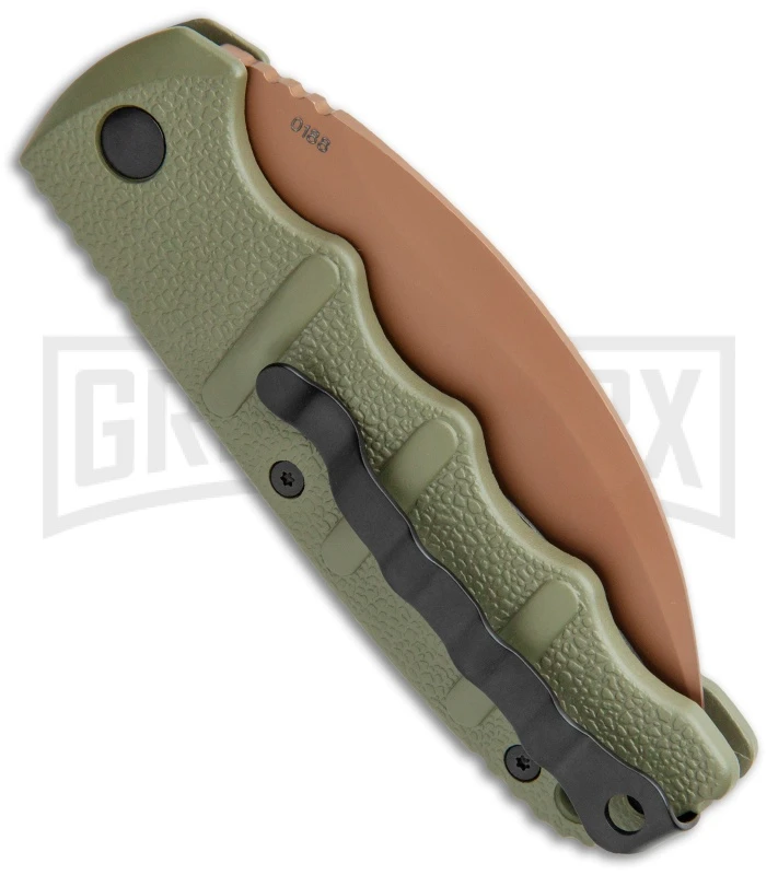 Boker Kalashnikov Desert Warrior Hawkbill Automatic Knife - Copper Plain - Image 3