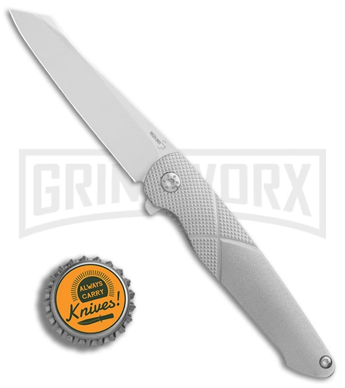 Boker Plus Gent-X Orange Peel Titanium Frame Lock Knife - Mirror Plain - Image 4