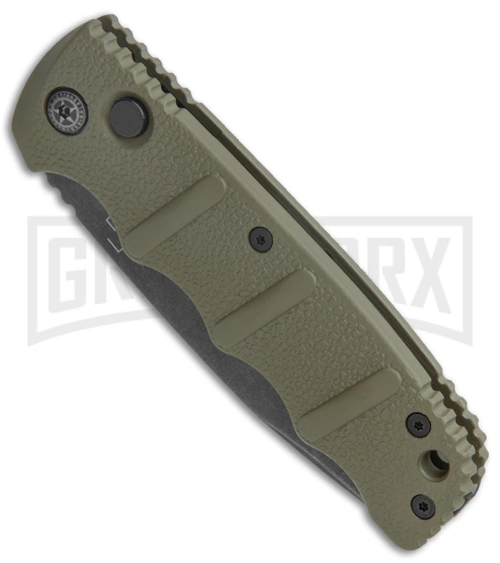 Boker Kalashnikov OD Green Automatic Knife - Drop Point Smokewash Plain - Image 2