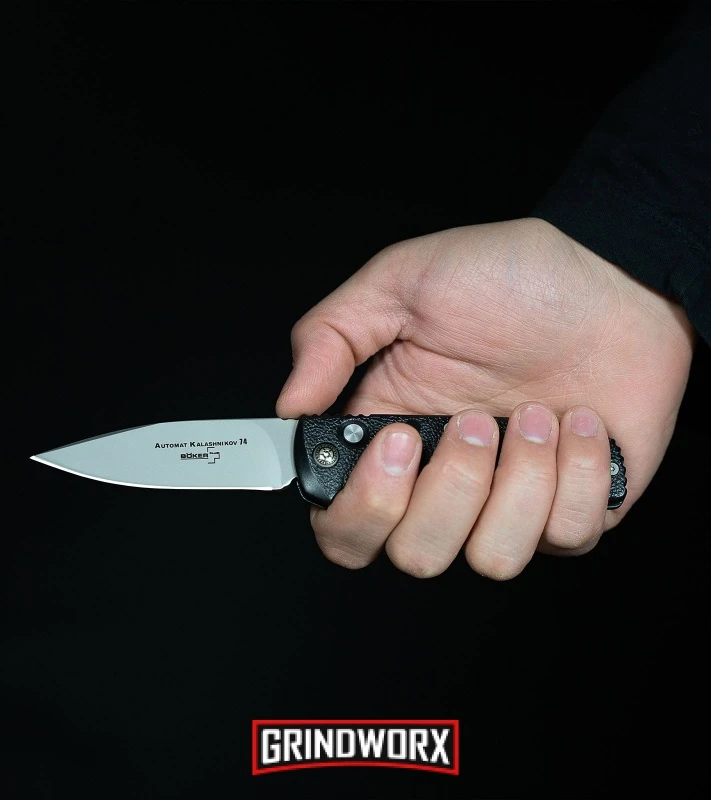 Boker Kalashnikov Black Automatic Knife - Tanto Black Plain - Image 4