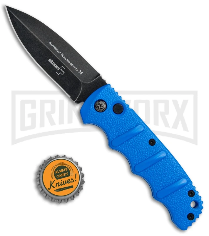 Boker Kalashnikov Blue Automatic Knife - Dagger Smokewash Plain - Image 5