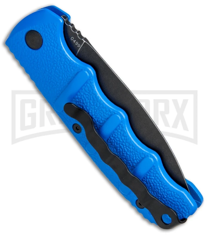 Boker Kalashnikov Blue Automatic Knife - Dagger Smokewash Plain - Image 3