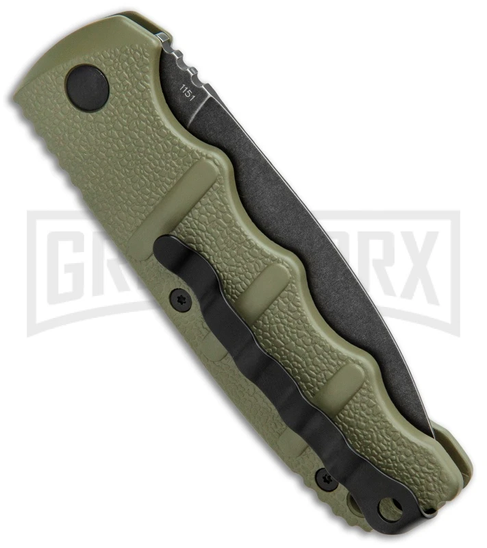 Boker Kalashnikov OD Green Automatic Knife - Dagger Smokewash Plain - Image 3