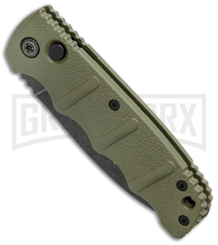 Boker Kalashnikov OD Green Automatic Knife - Dagger Smokewash Plain - Image 2