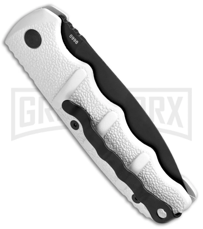 Boker Imperial Kalashnikov White Automatic Knife - D2 Dagger Black Plain - Image 3