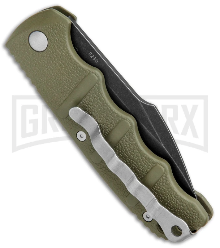 Boker Kalashnikov OD Green Automatic Knife - D2 Harpoon Smokewash Plain - Image 3
