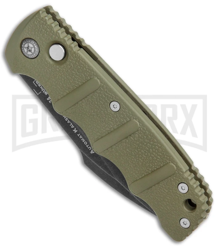 Boker Kalashnikov OD Green Automatic Knife - D2 Harpoon Smokewash Plain - Image 2