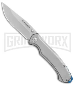 Boker Magnum Blue Steel Stainless Steel Folding Knife - Satin Plain