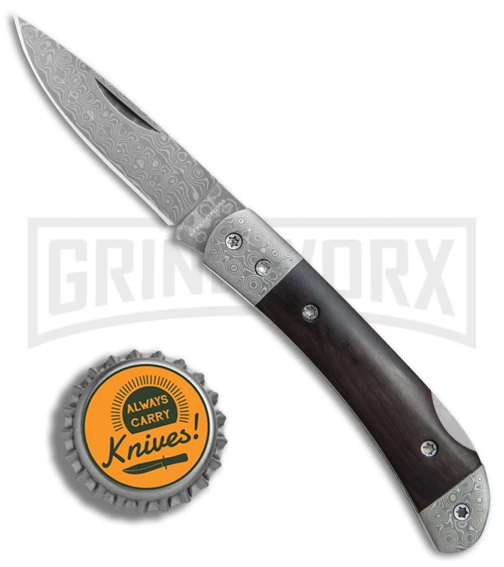 Boker Magnum Damascus Countess Ebony Folding Knife - Damascus Plain - Image 4