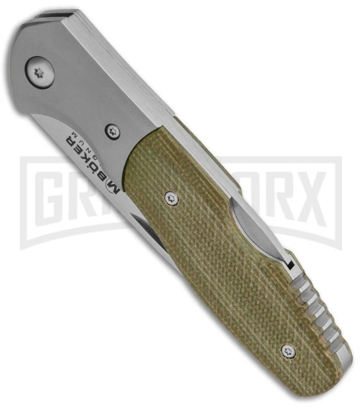Boker Magnum Nice Green Lock Back Knife Micarta - Satin Plain - Image 2
