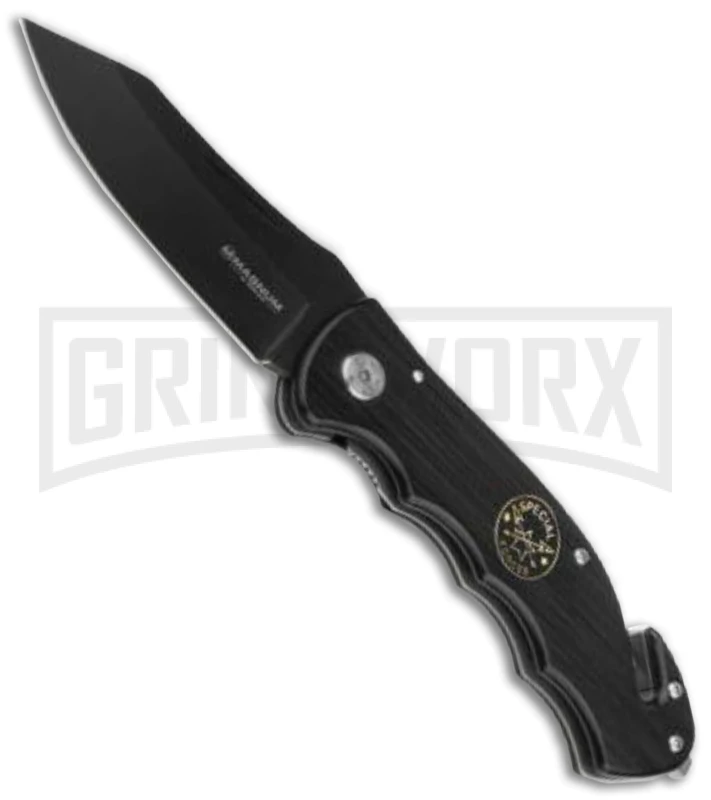 Boker Magnum Special Forces Spring Assisted Knife Black Aluminum - Black Plain
