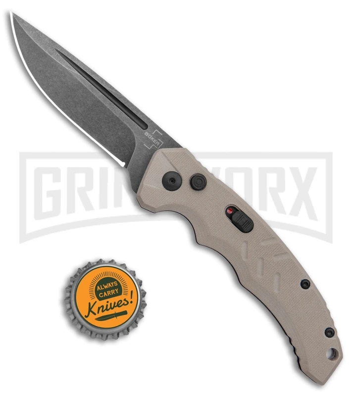Boker Plus Intention II Automatic Folding Knife Coyote Tan - Black SW Drop Point - Image 4