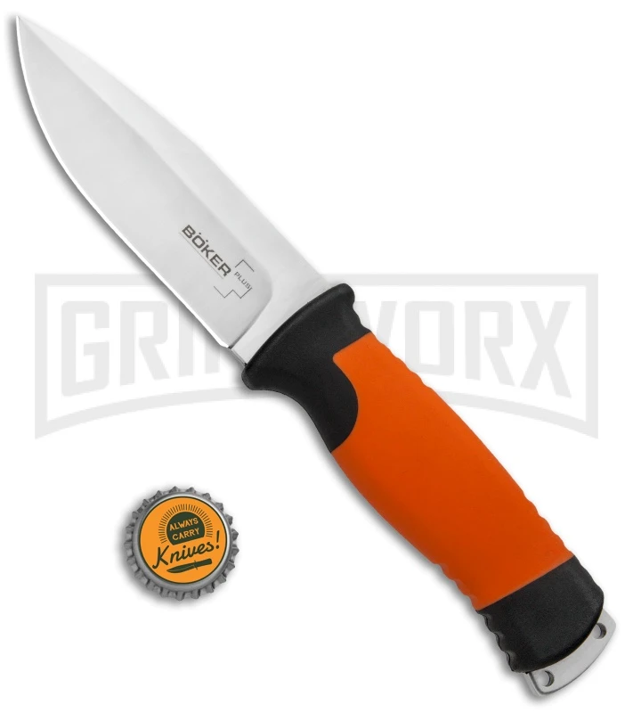 Boker Plus 02BO014 Outdoorsman Fixed Blade Knife Orange - Satin Plain - Image 4