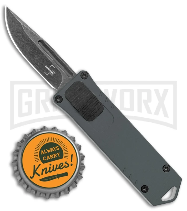 Boker Plus USB OTF Black Automatic Knife Aluminum - Gray SW Plain - Image 4