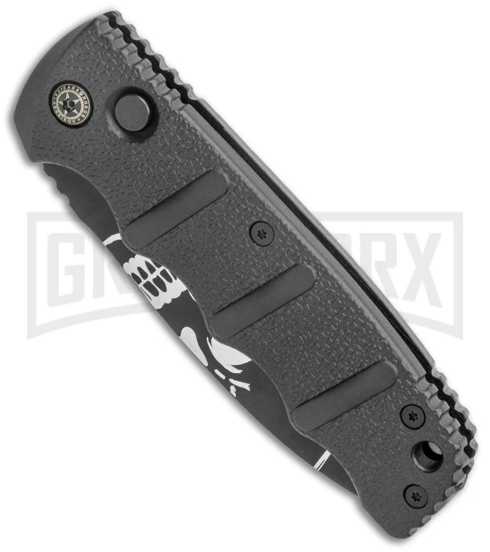 Boker Kalashnikov Skull Black Automatic Knife - Dagger Black Plain - Image 2