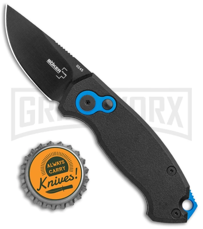 Boker Vox Kompakt CA Legal Automatic Knife - Drop Point Black Plain - Image 4