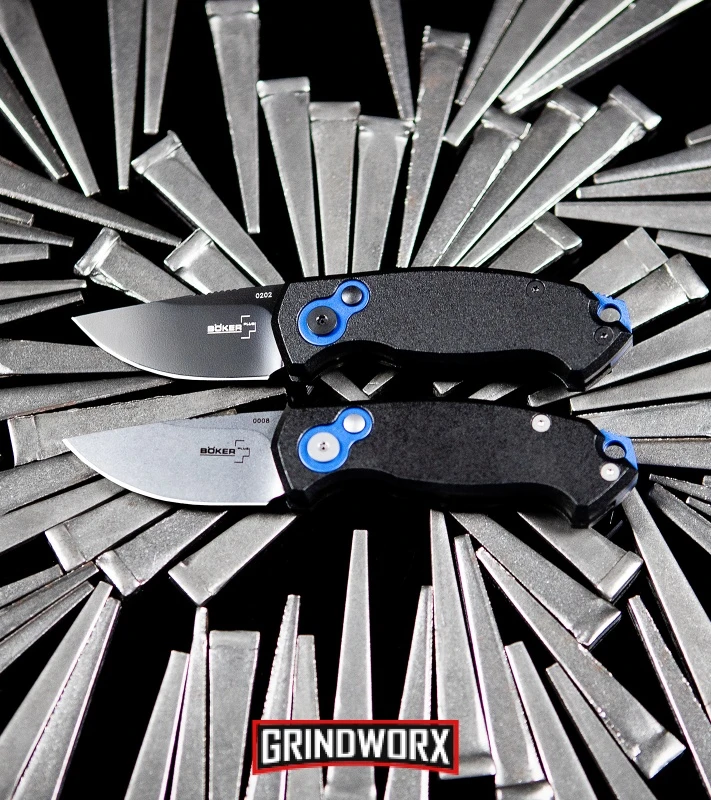 Boker Vox Kompakt CA Legal Automatic Knife - Drop Point Stonewash Plain - Image 6