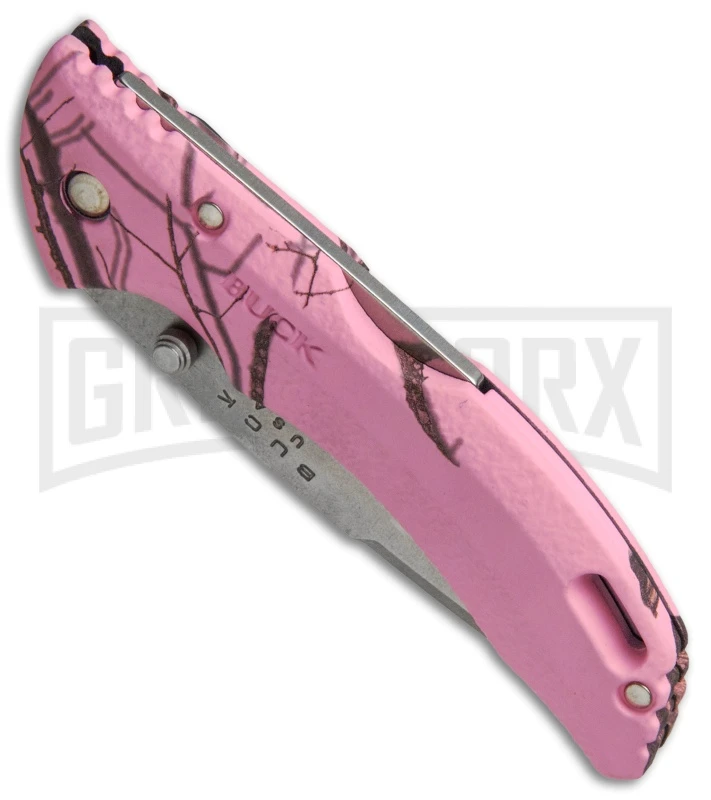 Buck Knives Buck Bantam BLW Mossy Oak Pink Camo Folding Knife - Satin Plain - Image 2