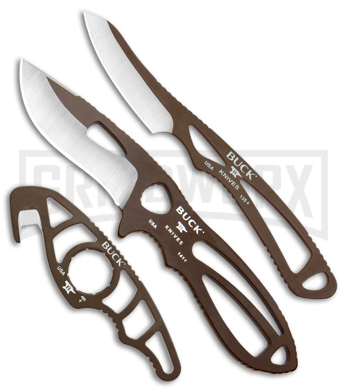 Buck Knives Buck PakLite Field Master Kit Brown Fixed Blade/Guthook - Brown/Satin