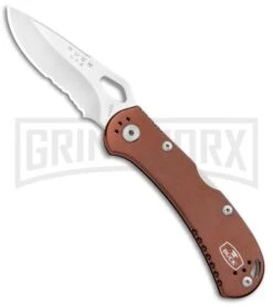 Buck Knives SpitFire Brown Folding Knife - Satin Serr