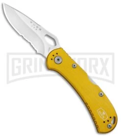 Buck Knives SpitFire Yellow Folding Knife - Satin Serr