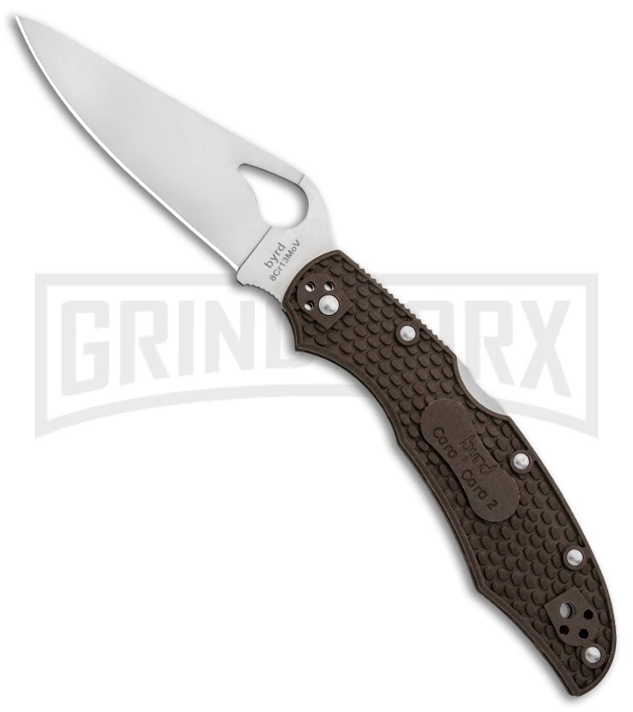 Byrd Cara Cara 2 Folding Knife Brown FRN - Satin Plain