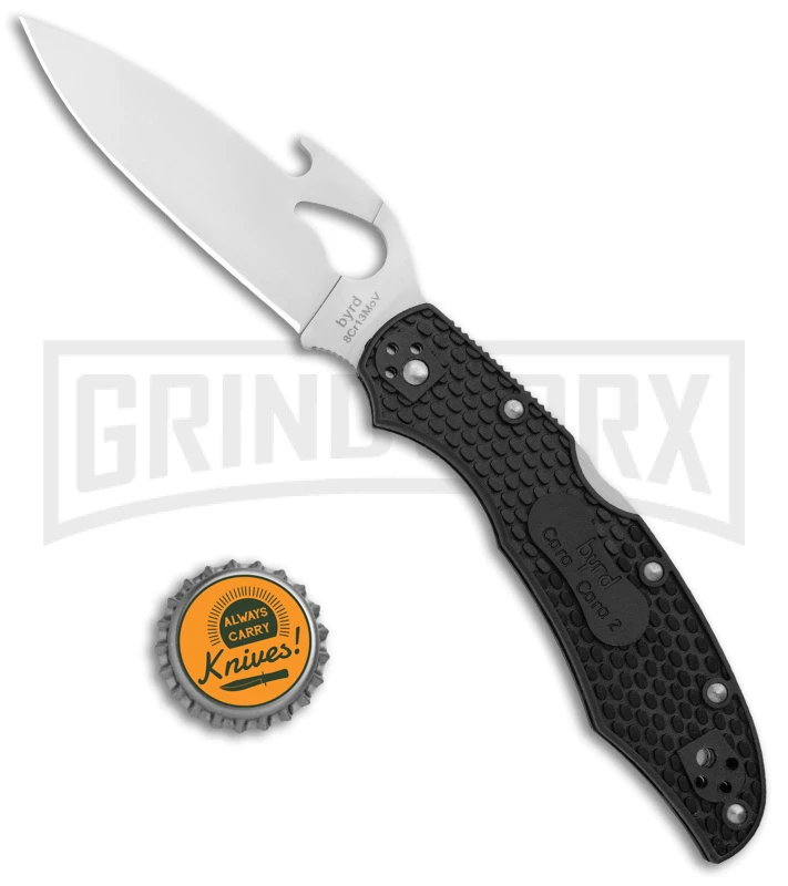 Byrd Cara Cara 2 Folding Knife Black FRN W/ Emerson Wave Opener - Satin Plain - Image 4