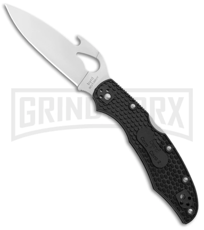 Byrd Cara Cara 2 Folding Knife Black FRN W/ Emerson Wave Opener - Satin Plain
