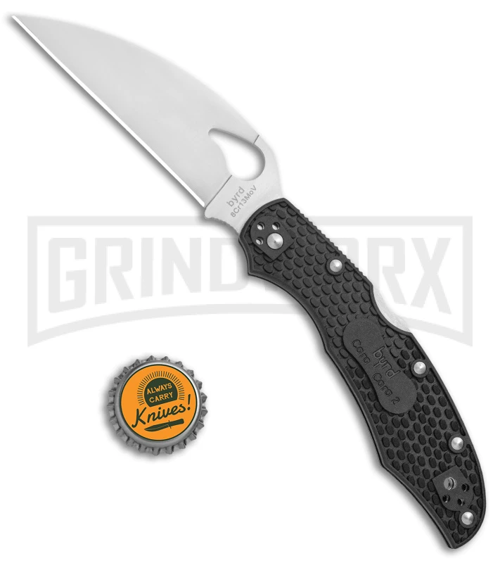 Byrd Cara Cara 2 Folding Knife Black FRN Wharncliffe - Satin Plain - Image 4