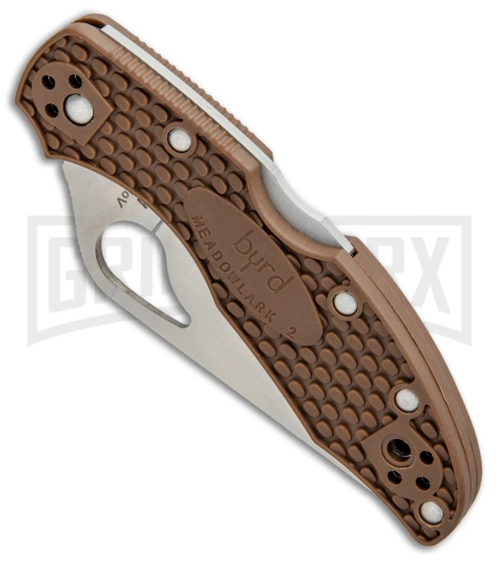 Byrd Meadowlark 2 Brown FRN Folding Knife - Satin Plain - Image 2