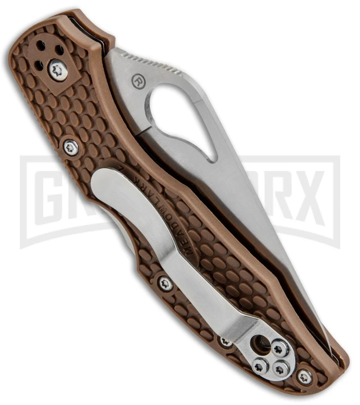 Byrd Meadowlark 2 Brown FRN Folding Knife - Satin Serr - Image 3