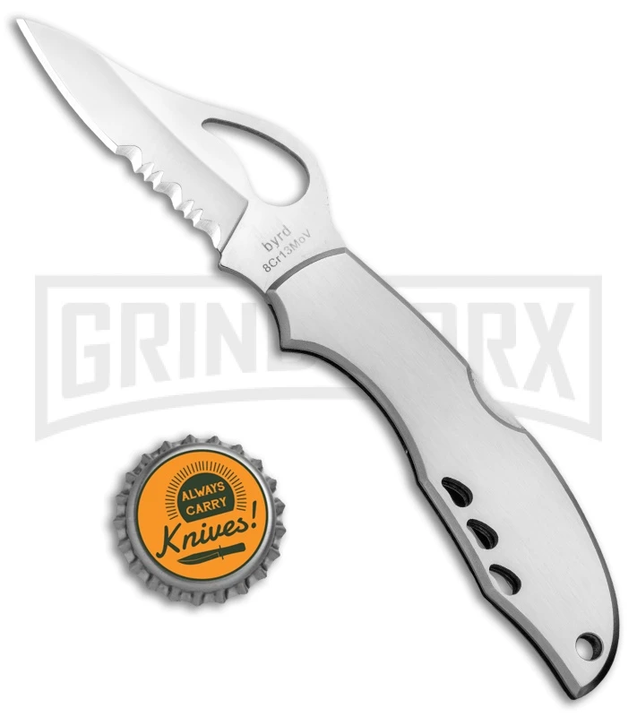 Byrd Meadowlark Stainless Steel Folding Knife - Satin Serr - Image 4