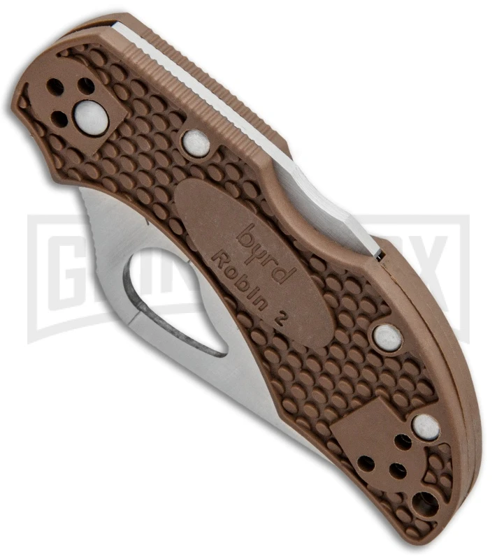 Byrd Robin 2 Brown FRN Folding Knife - Satin Plain - Image 2
