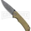 CIVIVI Brazen Olive Micarta Liner Lock Drop Point Knife - Damascus Plain