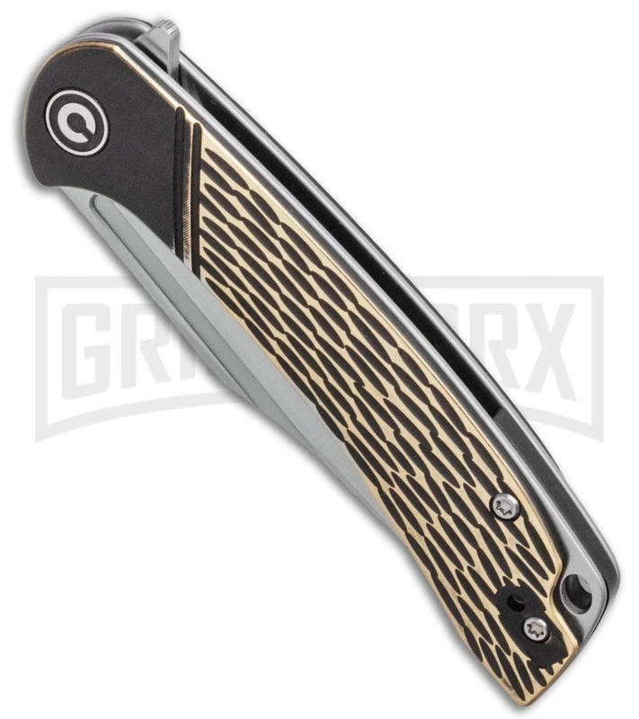 CIVIVI Dogma Brass Liner Lock Knife - Satin Stonewash Plain - Image 3