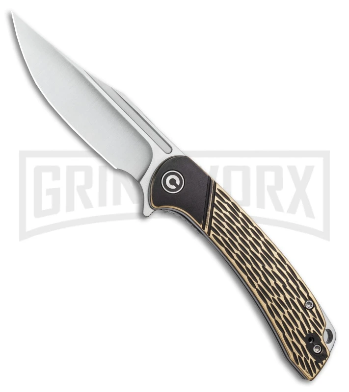 CIVIVI Dogma Brass Liner Lock Knife - Satin Stonewash Plain - Image 2