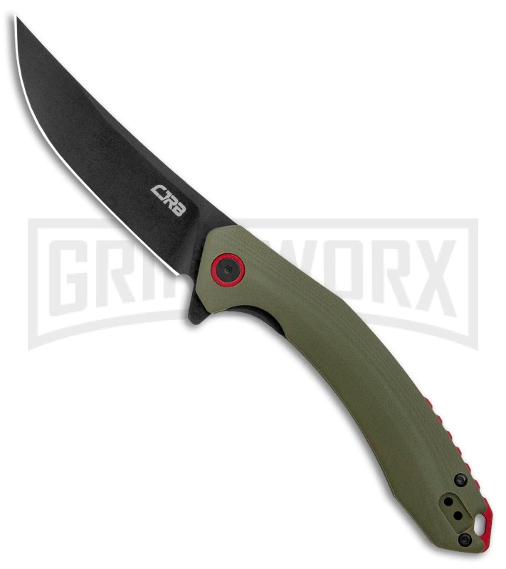 CJRB Cutlery Gobi Green G-10 Folding Knife - Black Plain