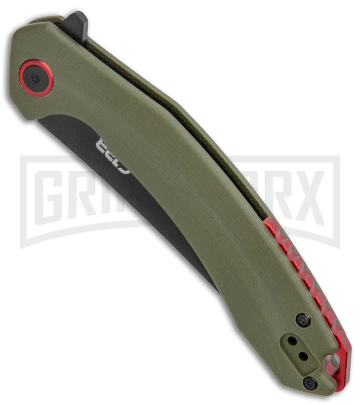 CJRB Cutlery Gobi Green G-10 Folding Knife - Black Plain - Image 2