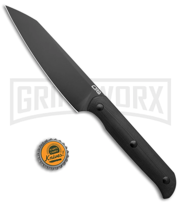 CJRB Silax Black G-10 Fixed Blade Knife - Black Plain - Image 4