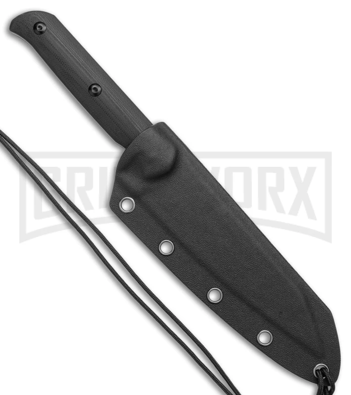CJRB Silax Black G-10 Fixed Blade Knife - Black Plain - Image 3