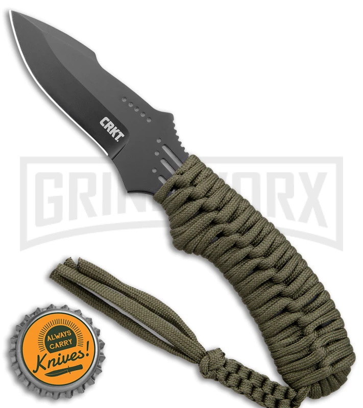 CRKT Thunder Strike Fixed Blade Neck Knife - Black Plain - Image 5