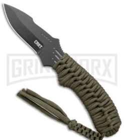 CRKT Thunder Strike Fixed Blade Neck Knife - Black Plain