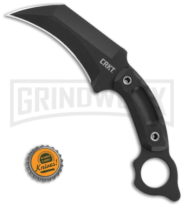 CRKT Du Hoc Karambit Black G-10 Fixed Blade Knife - Black Plain - Image 4